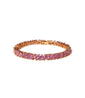 Pink Heart Tennis  Bracelet
